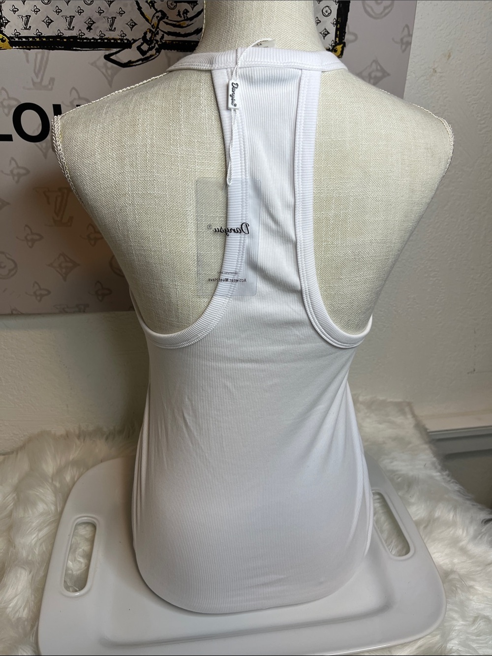 Dynamite White Ribbed Racerback Tank - Picture 3 of 7